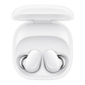 אוזניות Xiaomi Redmi Buds 6 Play בצבע לבן עם Bluetooth 5.4, עד 36 שעות סוללה, מיקרופוני AI, טעינה מהירה, Google Fast Pair ואחריות יבואן רשמי. זמינות בפרפקט פון.