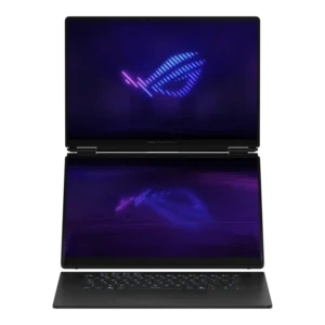 ASUS ROG Zephyrus Duo GX651AX-SR096X עם שני מסכי OLED 3K, מעבד Core Ultra 9, כרטיס RTX 5090, זיכרון 64GB ואחריות ל־3 שנים.