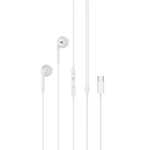 אוזניות חוטיות Miracase METC420 עם חיבור USB-C ומיקרופון בצבע לבן