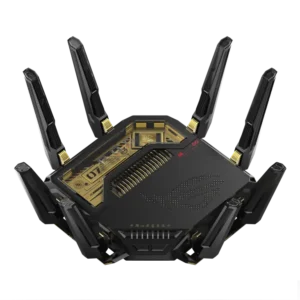 ראוטר גיימינג ASUS ROG Rapture GT-BE98 Edition 20 WiFi 7 בצבע שחור וזהב